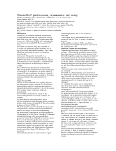 Vitamin B-i 2: plant sources, requirements, and assay 852 Am J C