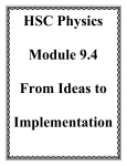 HSC- Module 9.4 From Ideas to Implementation