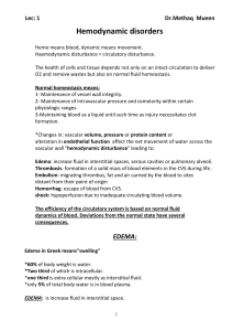 Lec: 1 Dr.Methaq Mueen Hemodynamic disorders Hemo means