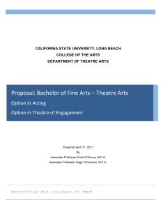 Proposal: Bachelor of Fine Arts in Acting