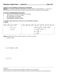 Lecture Notes for Section 8.5 (More Simplifying and Operations with