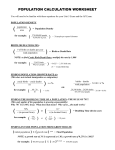 Population Calculation Worksheet