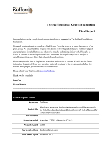 Final Report - Rufford Small Grants