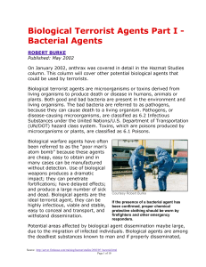 Biological Terrorist Agents Part 1