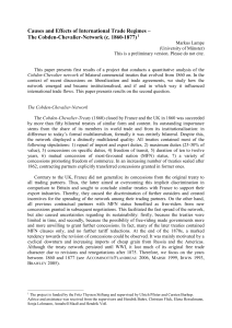 Causes and effects of international trade regimes: the Cobden