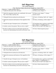 Cell Unit Objectives