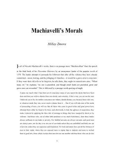 Machiavelli`s Morals - Azure - Ideas for the Jewish Nation