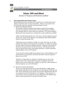 Islam, ISIS and Jihad Session 4: Purpose and Function of Jihad I