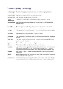 Common Lighting Terminology Ambient Light The light already