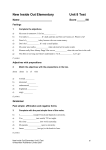 Straightforward Pre-Intermediate Progress Test 1