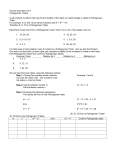 Pythagorean Triples WS