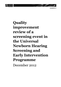 Newborn Hearing Screening undertaken at