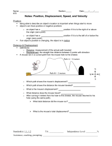 Notes: Position, Displacement, Speed, and Velocity