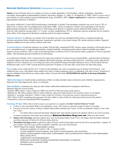 Neonatal Abstinence Syndrome (Assessment of neonatal