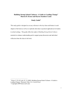 Building Strong School Cultures: A Guide to Leading Change[1