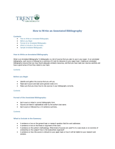 How to Write an Annotated Bibliography