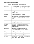 Science: The Solar System Chapter 2 Vocabulary