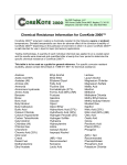 Chemical Resistance Information for CoreKote 2000