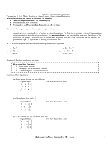 Chapter 8: Matrices and Determinants