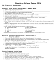 Chemistry Midterm Review 2006