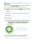 Name Date ______ Biodiversity Use the Textbook to answer the