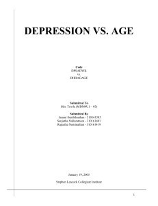 Sample student project - Depression vs. Age