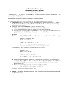 Grade 9 Academic Science – Unit 3 Space