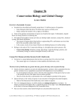 Unit 9 Ecology Chp 56 Conservation Ecology Notes