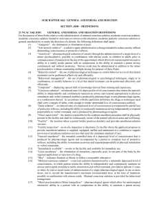 subchapter 16Q - GENERAL ANESTHESIA AND SEDATION section