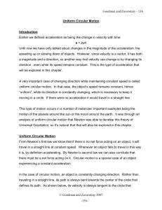 Circular Motion Chapter