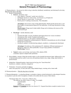 Pharmacology For The Physical Therapy Clinician