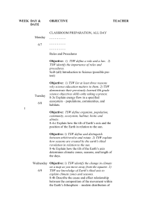 2010 Middle School Science - Summer School Pacing Guide