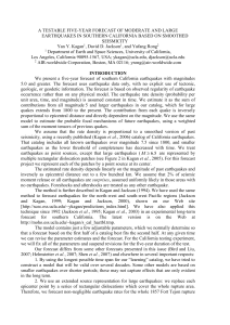 a testable five-year forecast of moderate and large earthquakes in