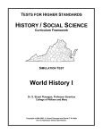 TESTS FOR HIGHER STANDARDS HISTORY / SOCIAL SCIENCE