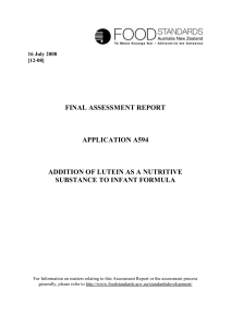 risk assessment - Food Standards Australia New Zealand