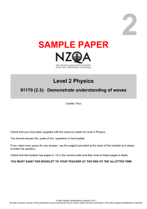 Physics 91170 (2.3) Exam