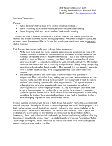 LearningTaxonomiesElmendorf - the Biology Scholars Program