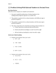 Math 9 2.2 Problem Solving With Rational Numbers in Decimal Form