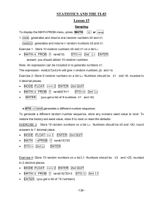 STATISTICS AND THE TI-83 Sanchez 98-1