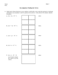 Investigation: Finding the Vertex