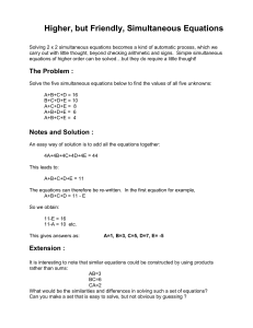 Simultaneous Equations: An Unusual Method