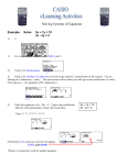 Casio Calculator Investigation: Solving Systems