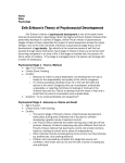 Psychology 3 - Erikson - Psychosocial Development