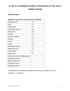 Catalase Teacher`s notes