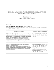 INDIANA ACADEMIC STANDARDS FOR SOCIAL STUDIES