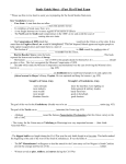 Study Guide Sheet – Day 1 (Part I) of Final Exam