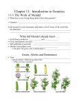 11-1 The Work of Mendel