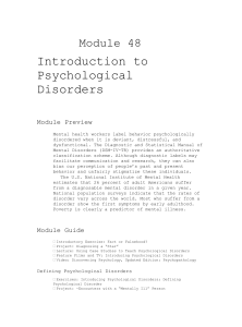 Module 48 Introduction to Psychological Disorders Module Preview