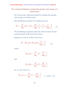 Dr.Eman Zakaria Hegazy Quantum Mechanics and Statistical