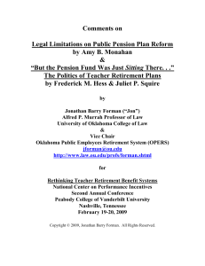 I. Legal Limitations on Public Pension Plan